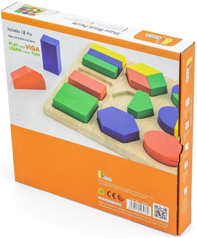 VIGA - Shape Block Puzzle for the Age of12 Months - Image 3